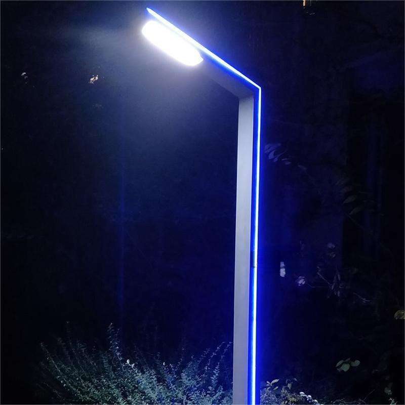 Solar Powered LED Garden Light Pole Waterproof IP65 Double-Sided LED Strip for Road Park &amp; Courtyard Decorations