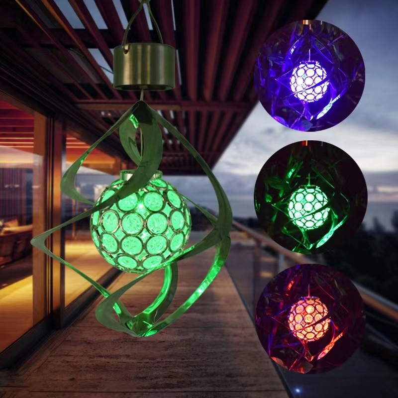 Hot Selling Solar Chandelier Colorful Decorative Power Lamp Hanging Wind Bell Lights