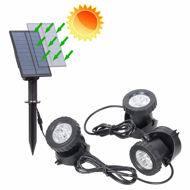 Solar RGB LED Landscape Light Gradient Spotlight for Garden Pool Patio - 3-Light