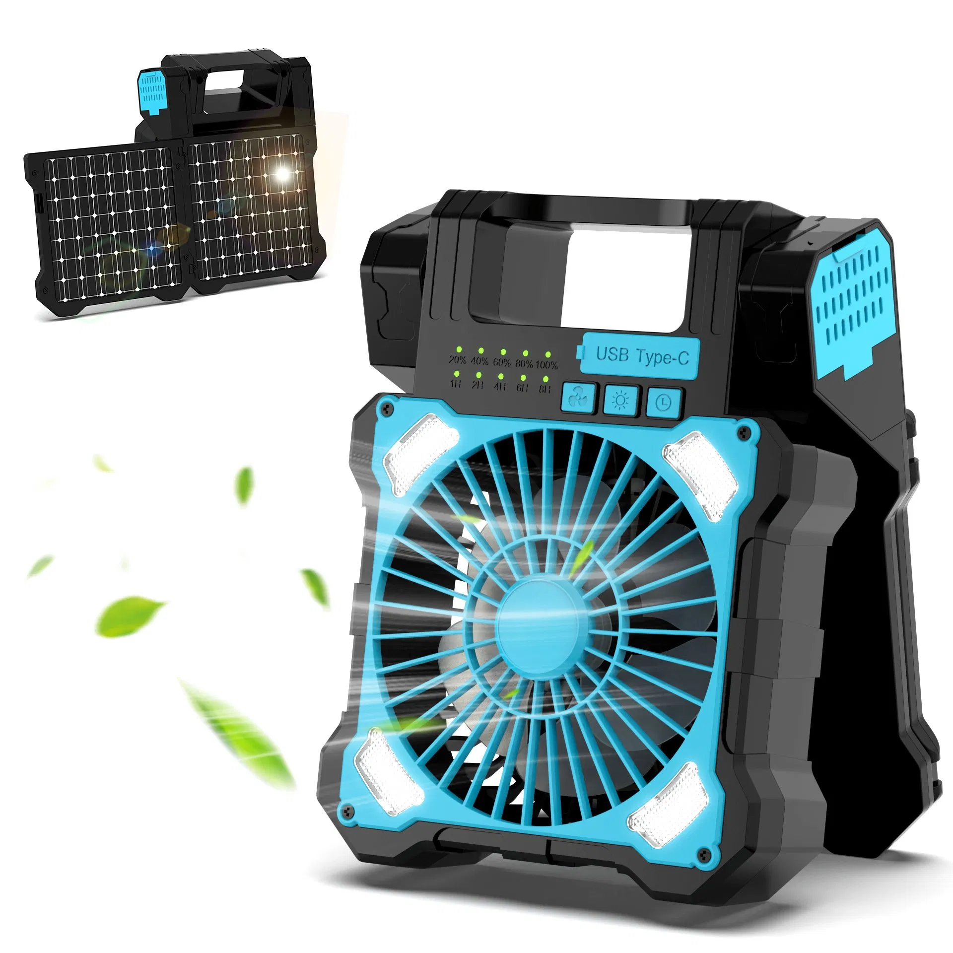 Portable Solar Fan Lights with Mosquito Killer and Timer Functions Rechargeable Outdoor Camping Tent Speed and Brightness Adjustable