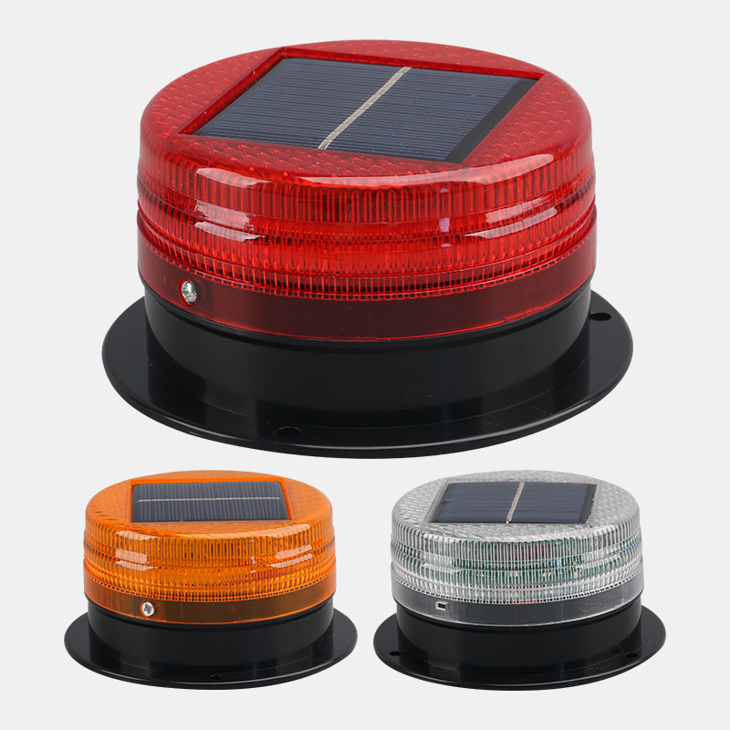 Night Warning Flash Light LED Solar Waterproof Flash Ceiling Strobe Light Traffic and Road Beacon Car Roof Light
