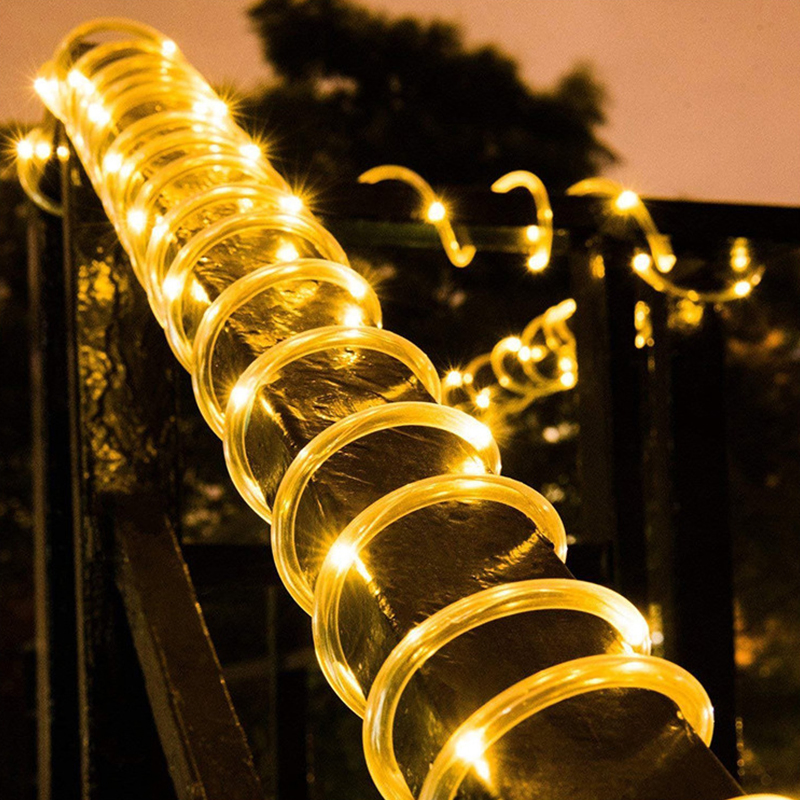Garden Fence Landscape 7m 50LED Solar Power Garden Light String Outdoor Rope Tube LED String Fairy Light