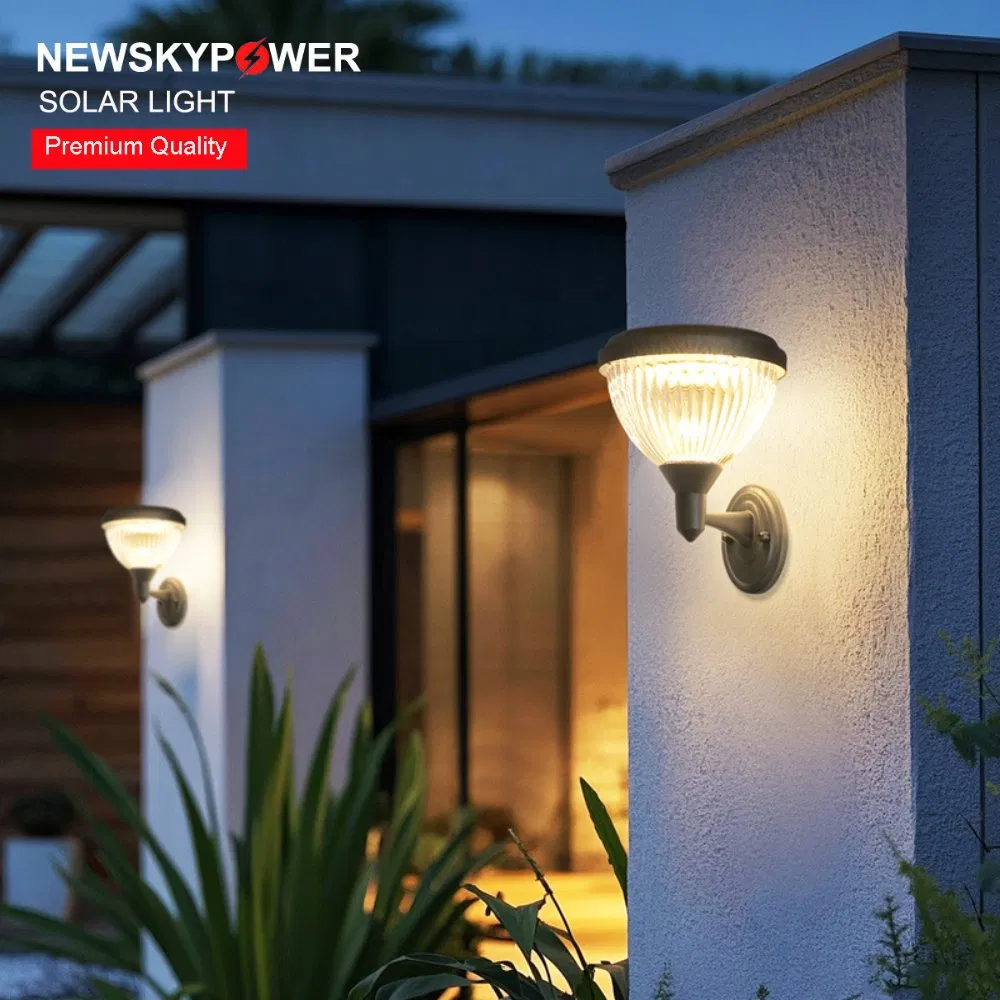 Aluminium Solar Outdoor Wall Lights Super Bright LED Waterproof Solar Wall Decoration Lights for Exterior