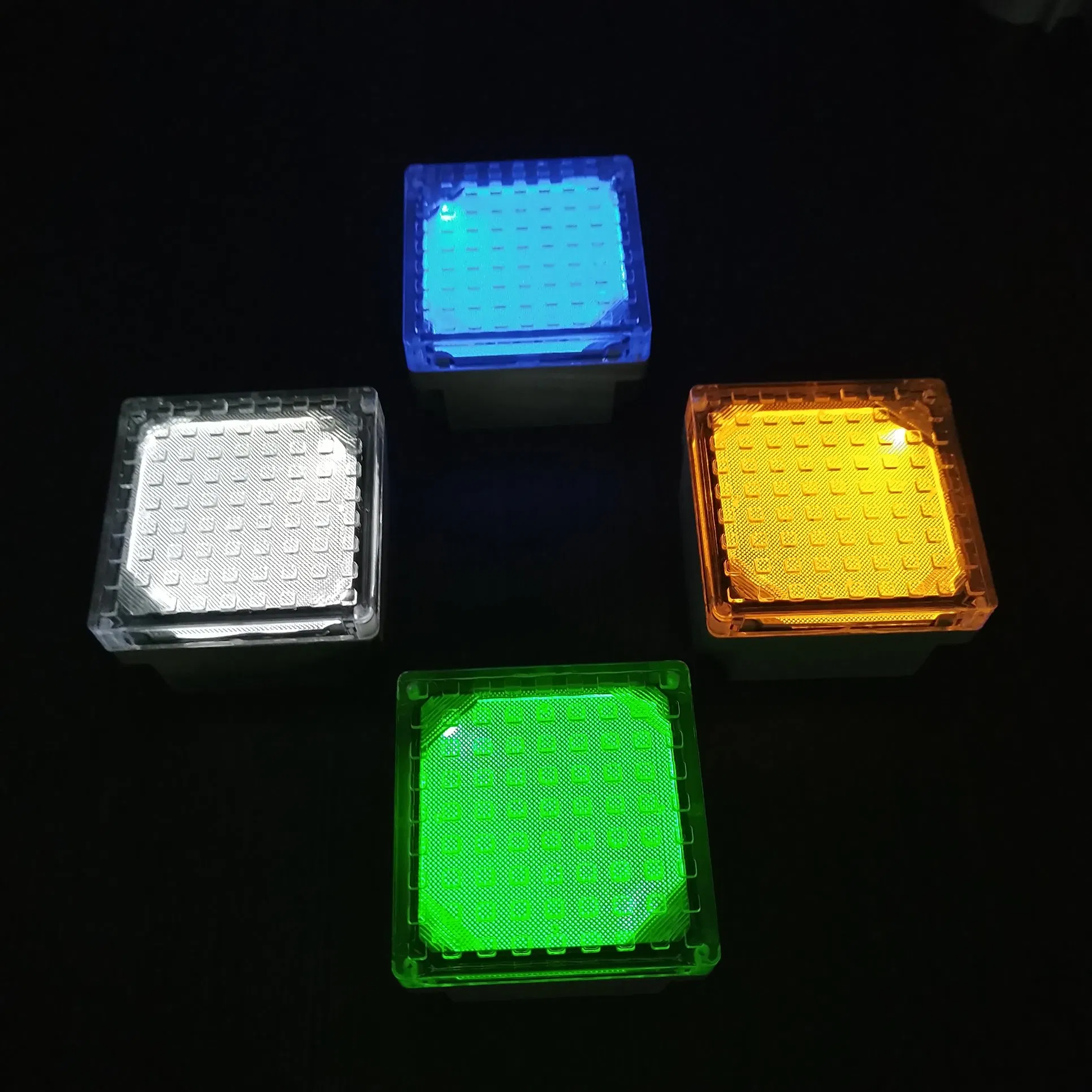Outdoor Garden Solar Glass Brick Light Waterproof LED Square Solar Ice Floor Tile Buried Light Ice Cube Rocks Garden Light