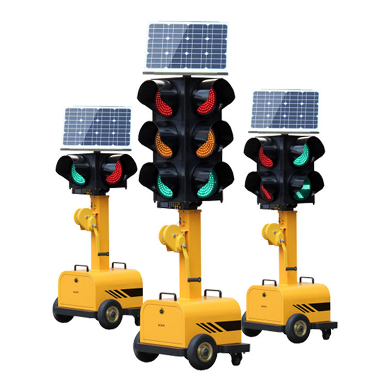 Mobile Portable Portable Traffic Light Controller 200mm 300mm 400mm Railway LED Traffic Light Lamp Solar Powered Portable Traffic Light