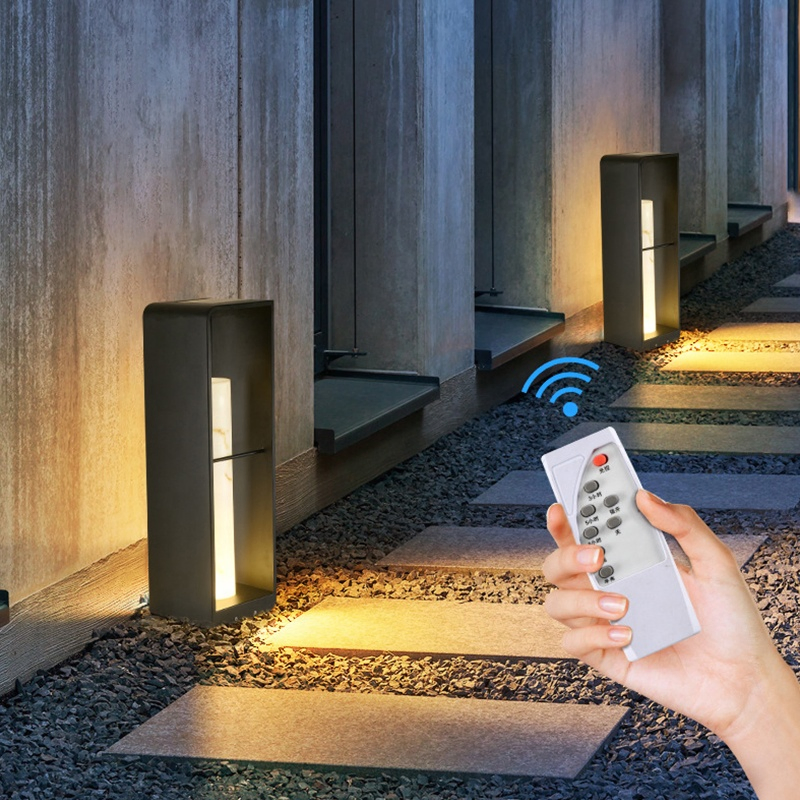 Outdoor Bollard Light LED Post Lantern Solar Exterior Lamp Landscape Path Light Garden Floor Lighting