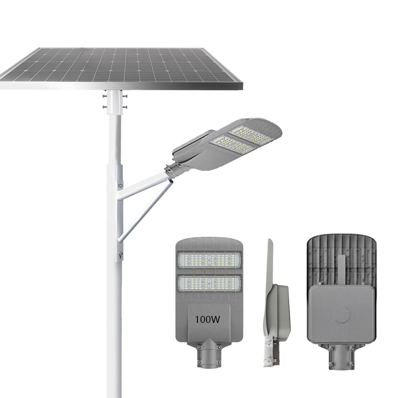 Light-Controlled Outdoor LED Solar Double-Arm Landscape 250W Solar Street Light 100W 150W