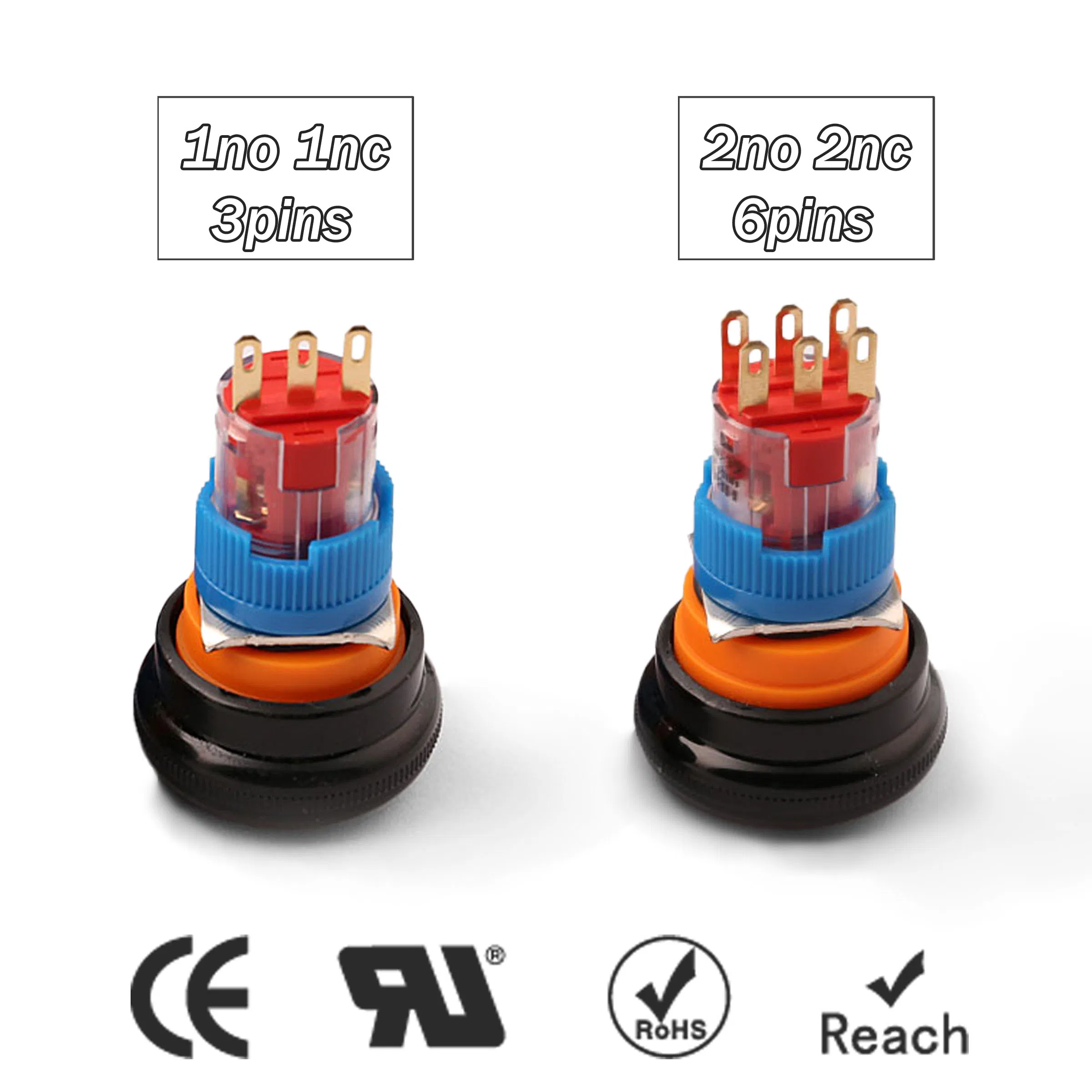 Hban Plastic Mushroom Head Switch Industrial Emergency Stop Button Stops with Just One Tap