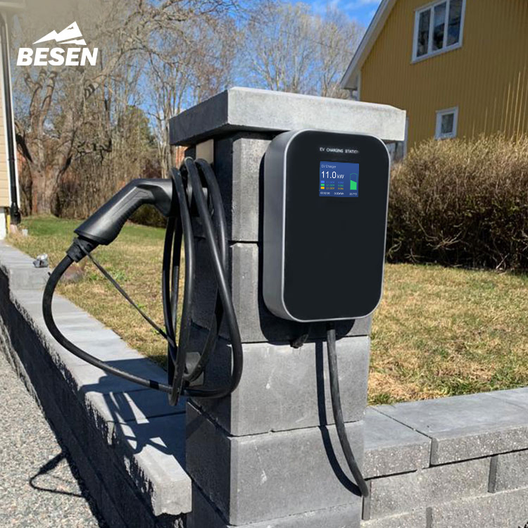 Besen Factory Price 220V 380V 7kw 11kw 22kw Level 2 Home or Commercial Use Floor Mounted Electric Car Charger Pile EV Charging Station