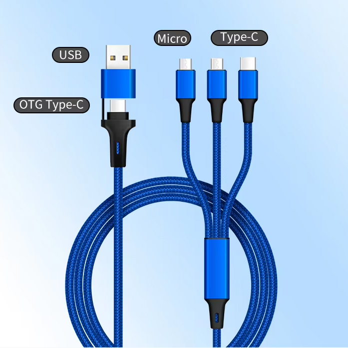 Cheap Wholesale 5-in-1 USB Fast Charging Cable Custom Logo Universal Cable Data