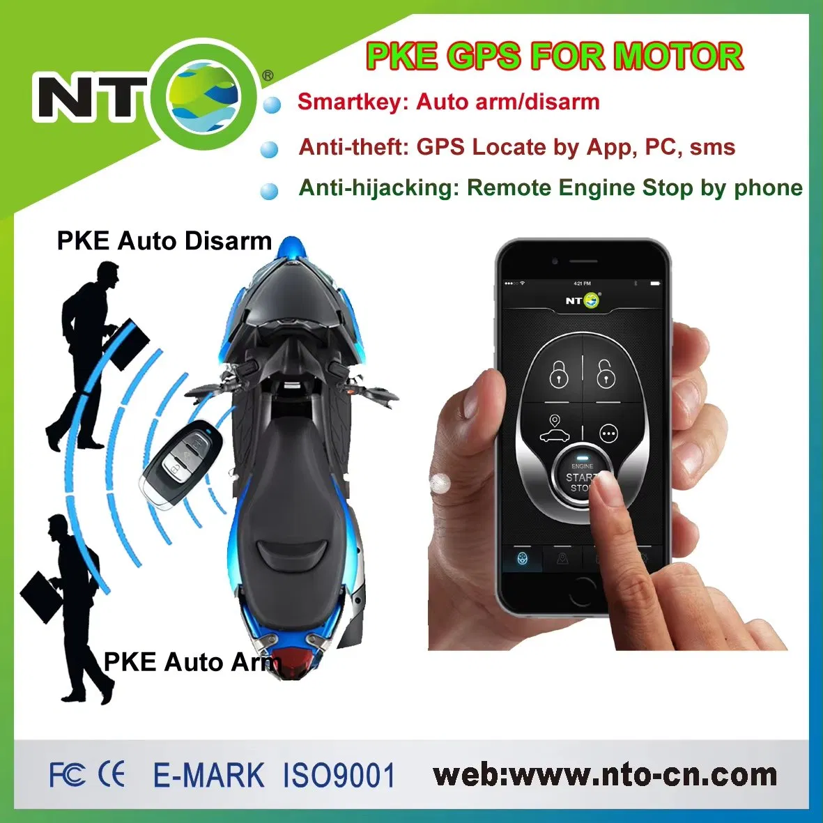 Nto Pke001 Universal Remote Engine Start Stop with Keyless Entry and Auto Lock