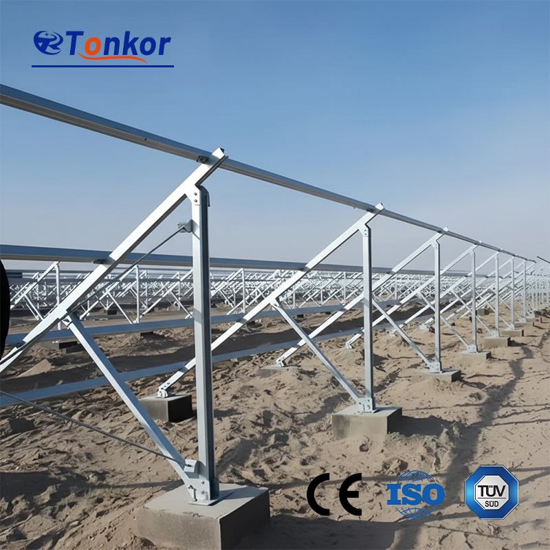 Steel Beam Solar Mount System for Concrete Pedestals