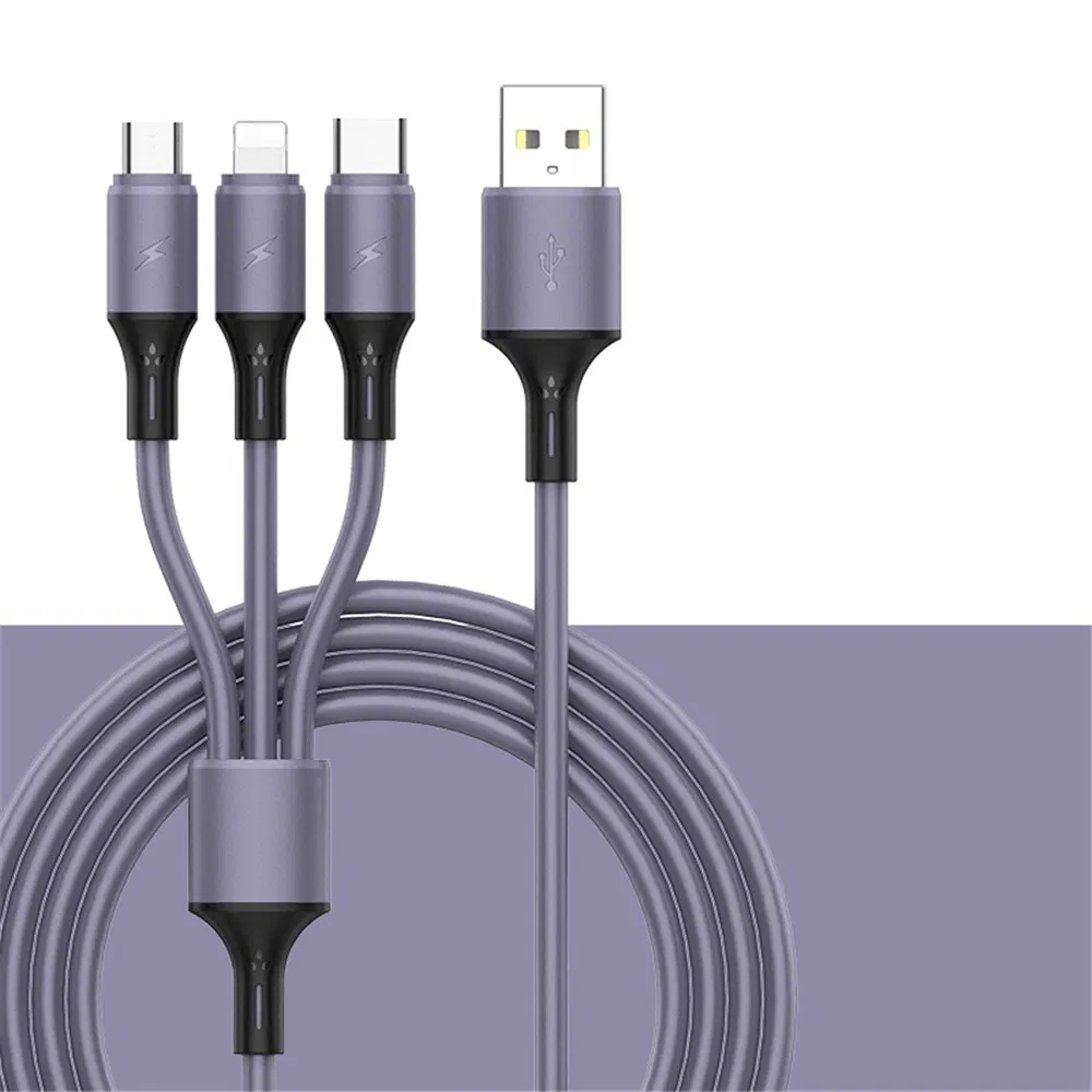 Rt-Mc62 Universal 3 in 1 Micro USB Type C iPhone Charging Cable