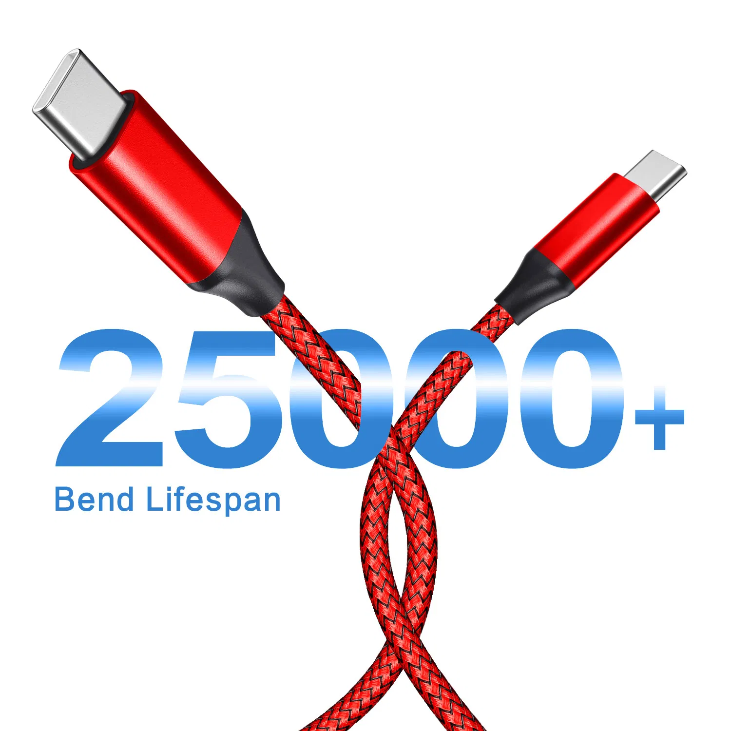 Universal Type C to Type C Nylon Charging Cable with Reinforced Braided Jacket