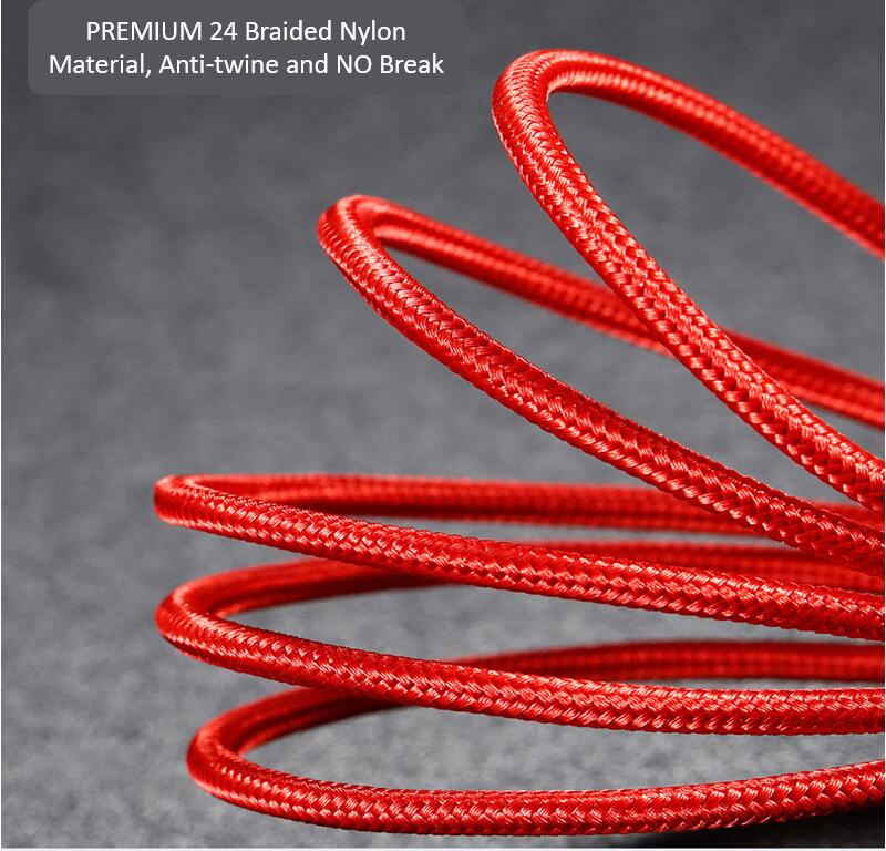 1.2m Mob Phone Cable 3 in 1 Multi Use Fast Charger Cable,Micro USB Type C Lightening Charging Cable,Universal Charging Data Cable, Phone Data Wire Nylon Braided