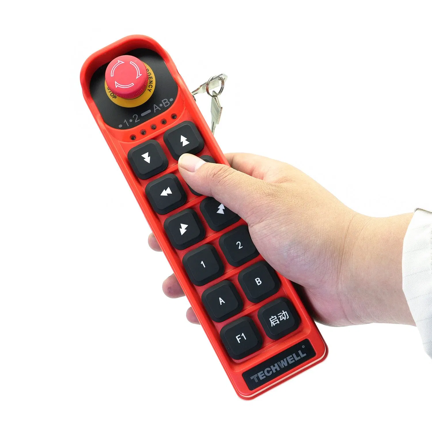 Handheld 12 - Button Universal Industrial Remote W/ Emergency Stop