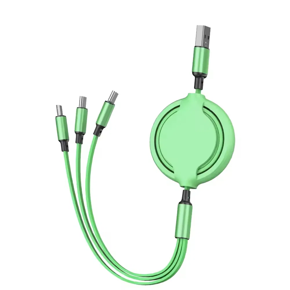 Universal Retractable 3-in-1 Cable USB Type-C Fast Charging Cable Flexible Data Cable for Phone/Type C/Android