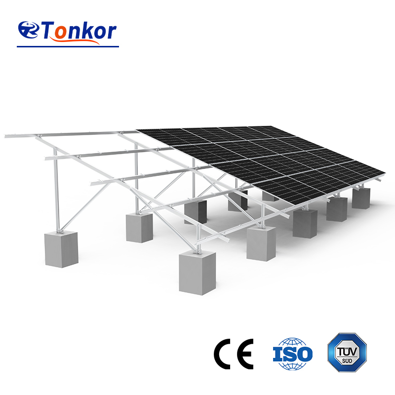 Steel Beam Solar Mount System for Concrete Pedestals