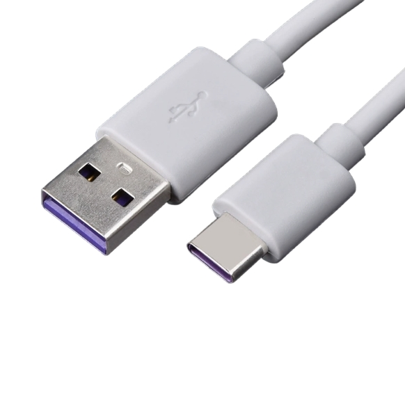 White USB Type-C Universal Cable for All Type-C Devices with Fast Charging