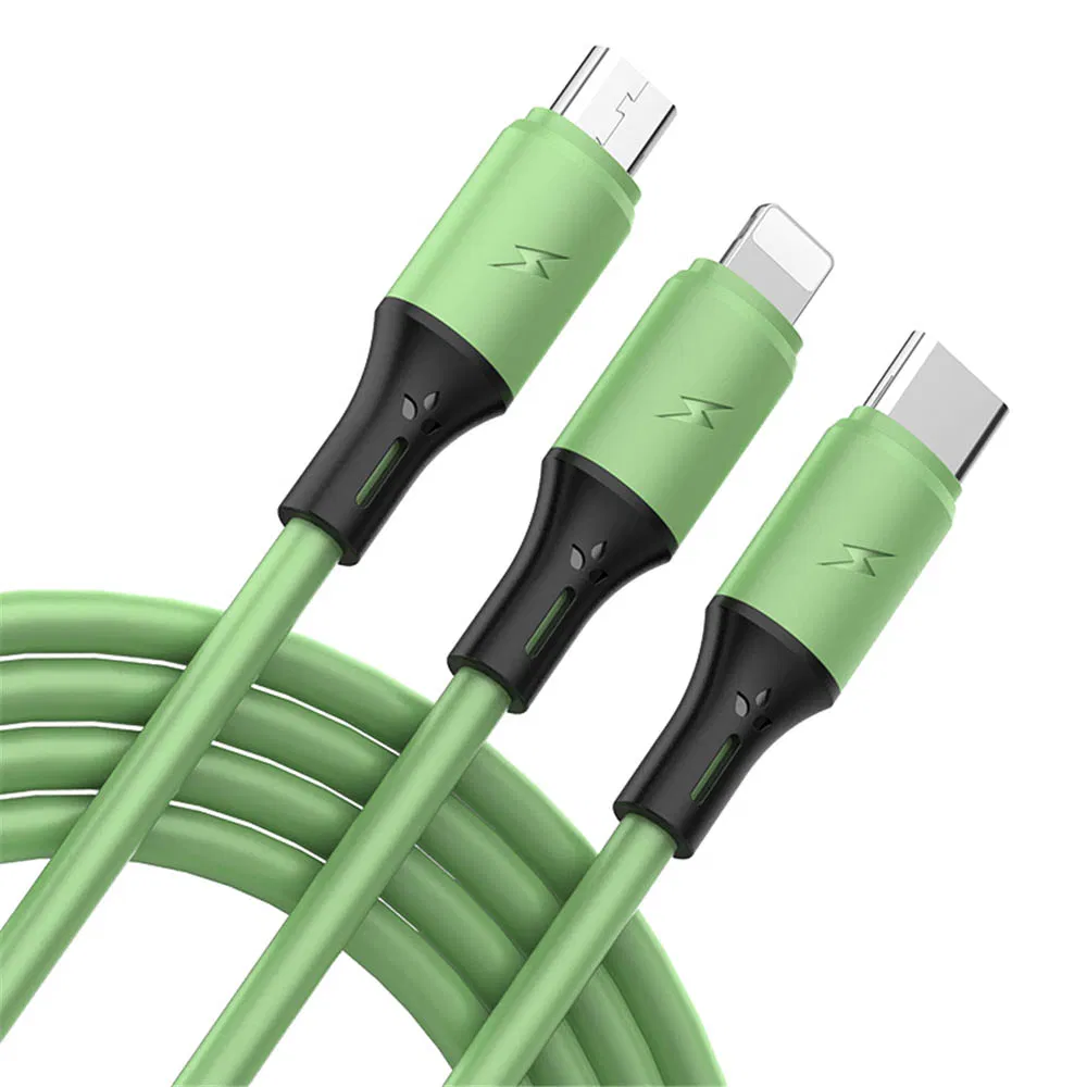 Rt-Mc62 Universal 3 in 1 Micro USB Type C iPhone Charging Cable