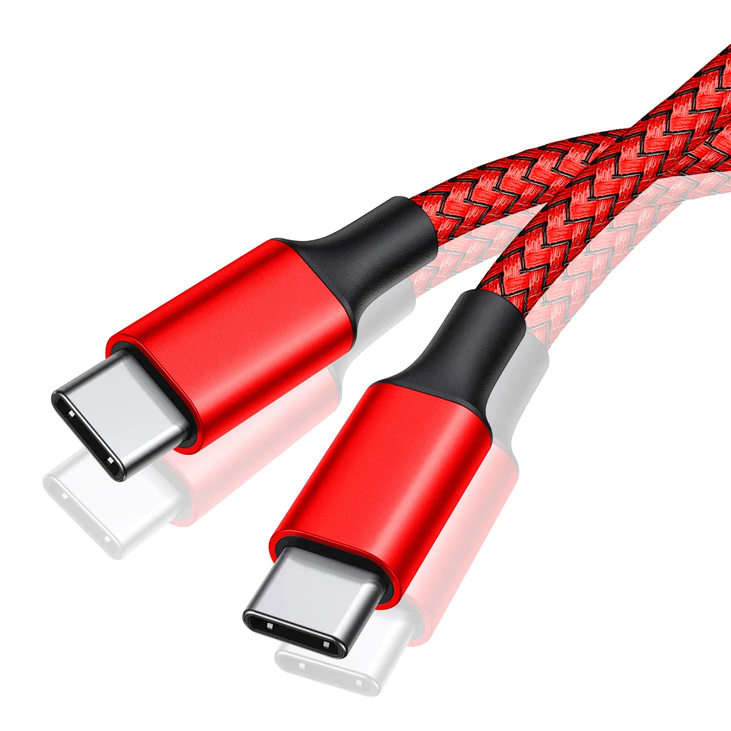 Universal Type C to Type C Nylon Charging Cable with Reinforced Braided Jacket