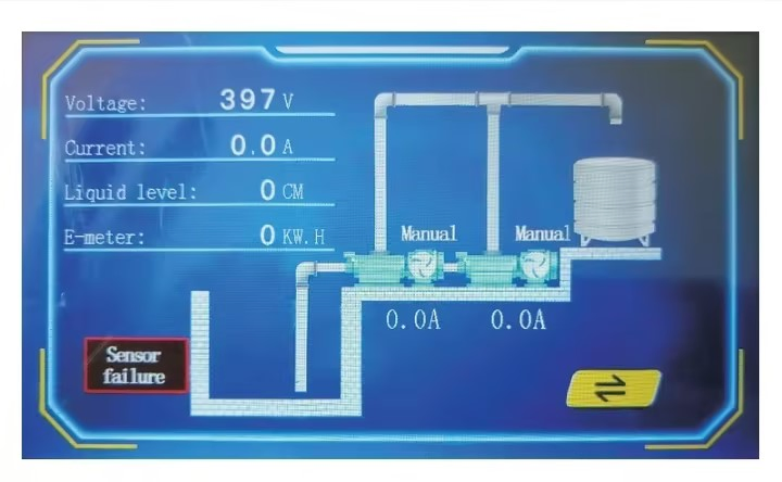 User-Friendly Touchscreen Interface for Three Phase Pump Management