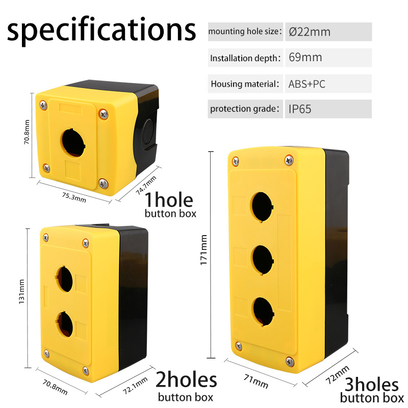 Red 22mm Mushroom Head Emergency Stop Button for Instant Safety Shutdown with Box