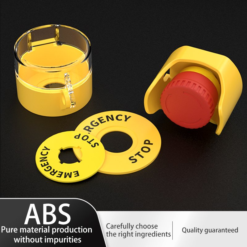Hban Universal 16mm Emergency Stop Switch Warning Circle with High-Visibility Ring