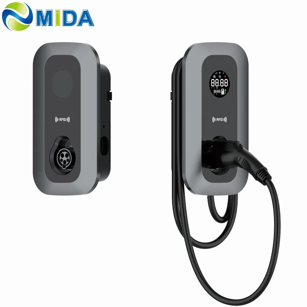 7kw 11kw 22kw Home EV Wallbox with IP55 Protection 7-Inch Screen and Type 2 Cable
