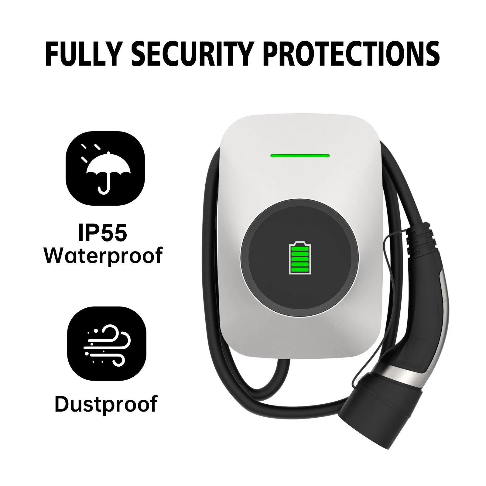 Residential Mode 3 Electric Car Evse 7kw 22kw Type 2 Wallbox