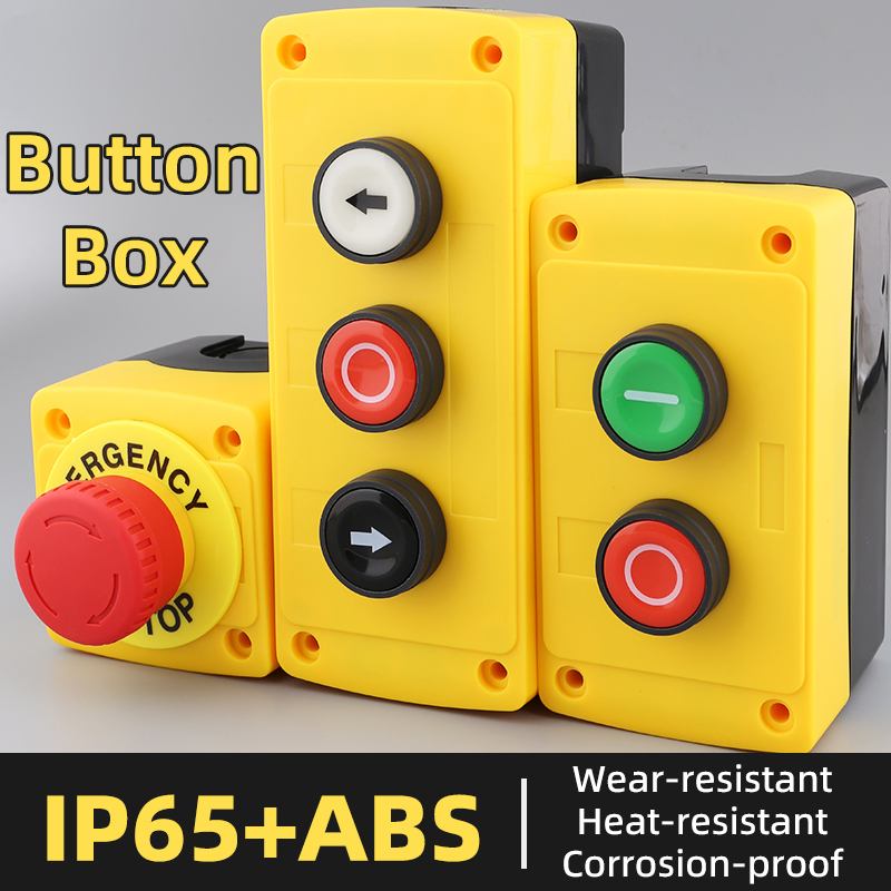 Red 22mm Mushroom Head Emergency Stop Button for Instant Safety Shutdown with Box