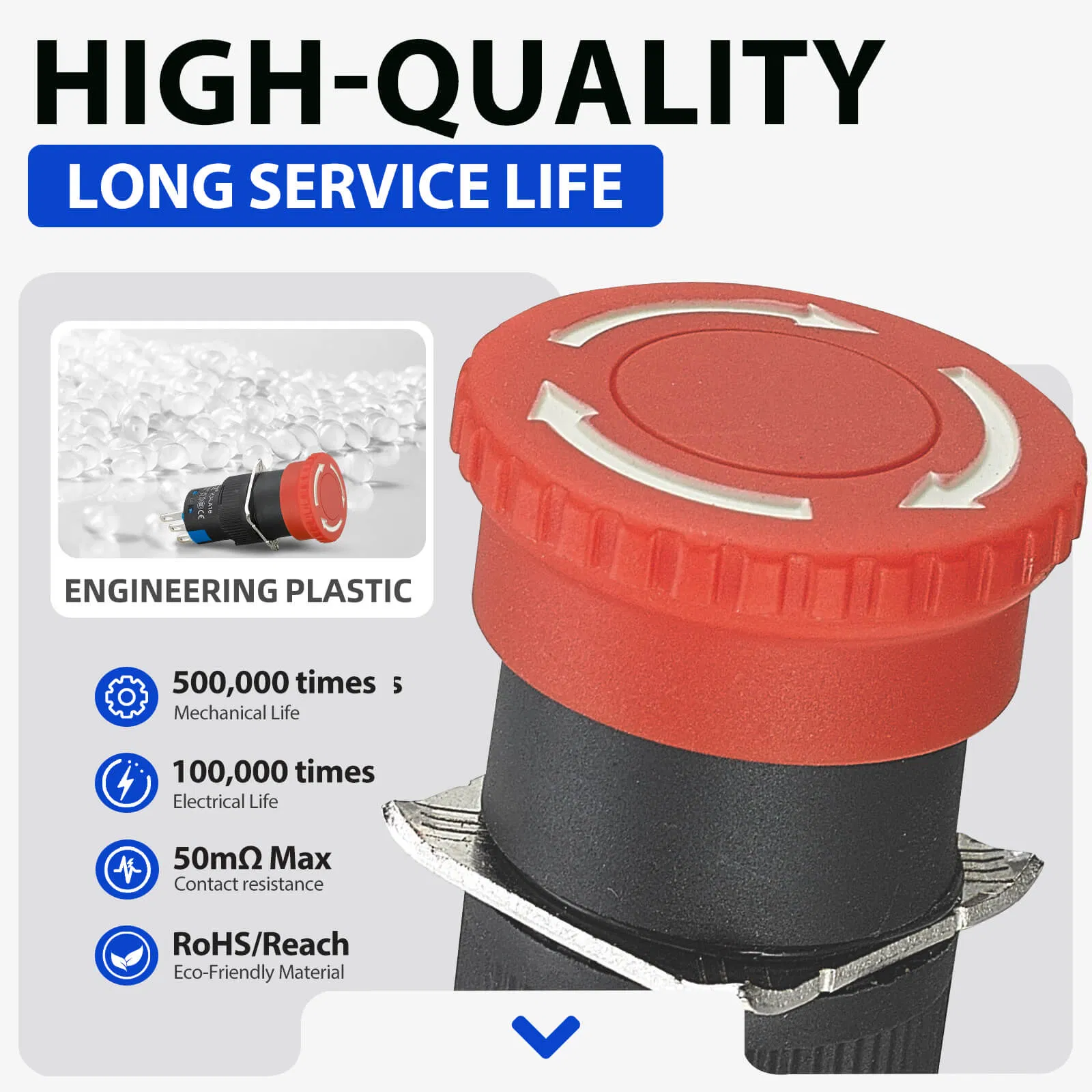 16mm Emergency Stop Button Plastic Emergency Red Mushroom 1no1nc 5A E-Stop Push Button La16-Zs Yijia