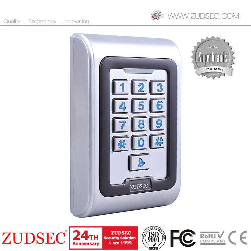 Slim Anti-Vandal Metal RFID Reader Standalone Access Control with IP 66 Waterproof for Door Lock