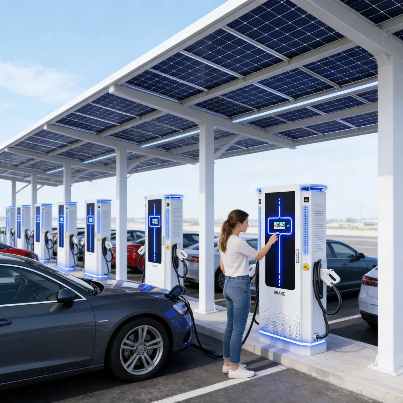 Offgrid 60kw DC EV Charger Remote 80kw Solar Station Battery Powered No Grid