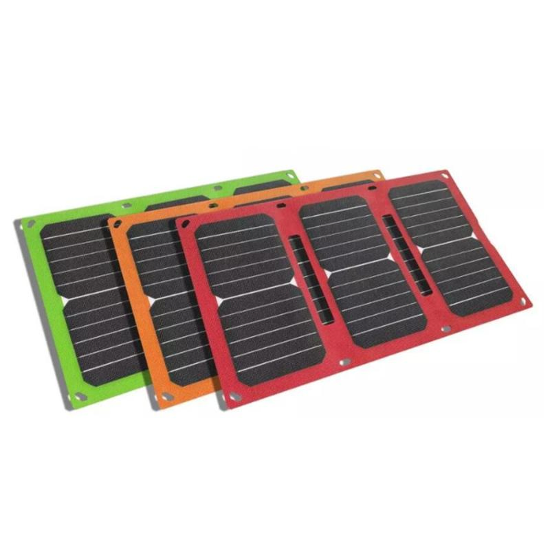 22W Solar Panel Phone Charger 2-Port USB Solar Powered Portable Cellphone Charger