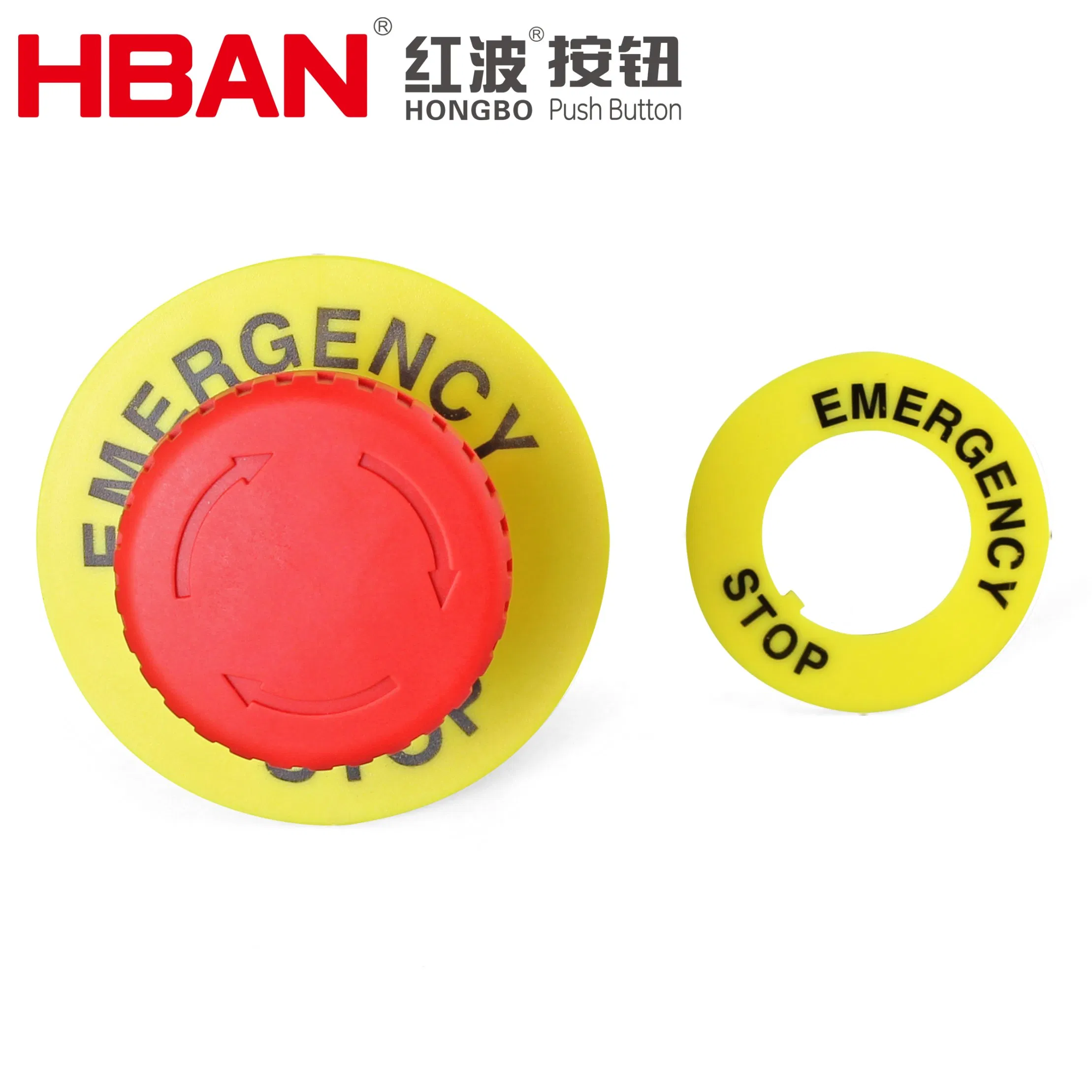 Durable Plastic 22mm Warning Ring for Emergency Stop Switch Protection and Safety