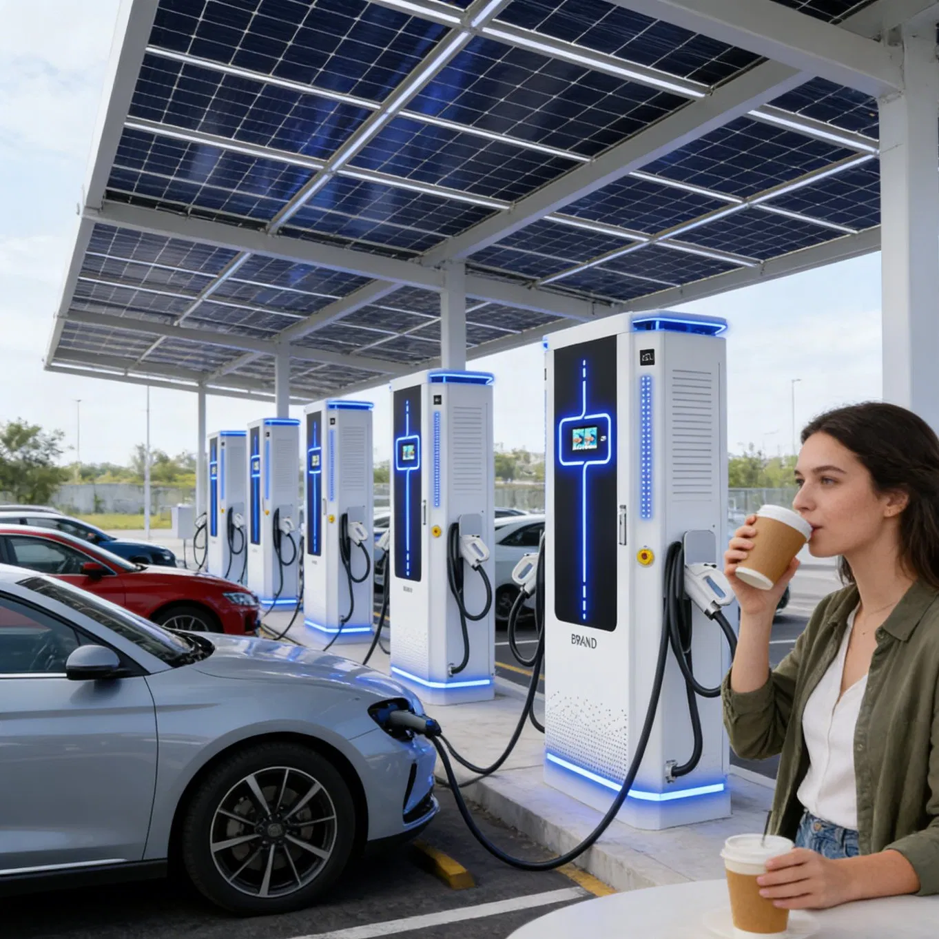 Offgrid 60kw DC EV Charger Remote 80kw Solar Station Battery Powered No Grid