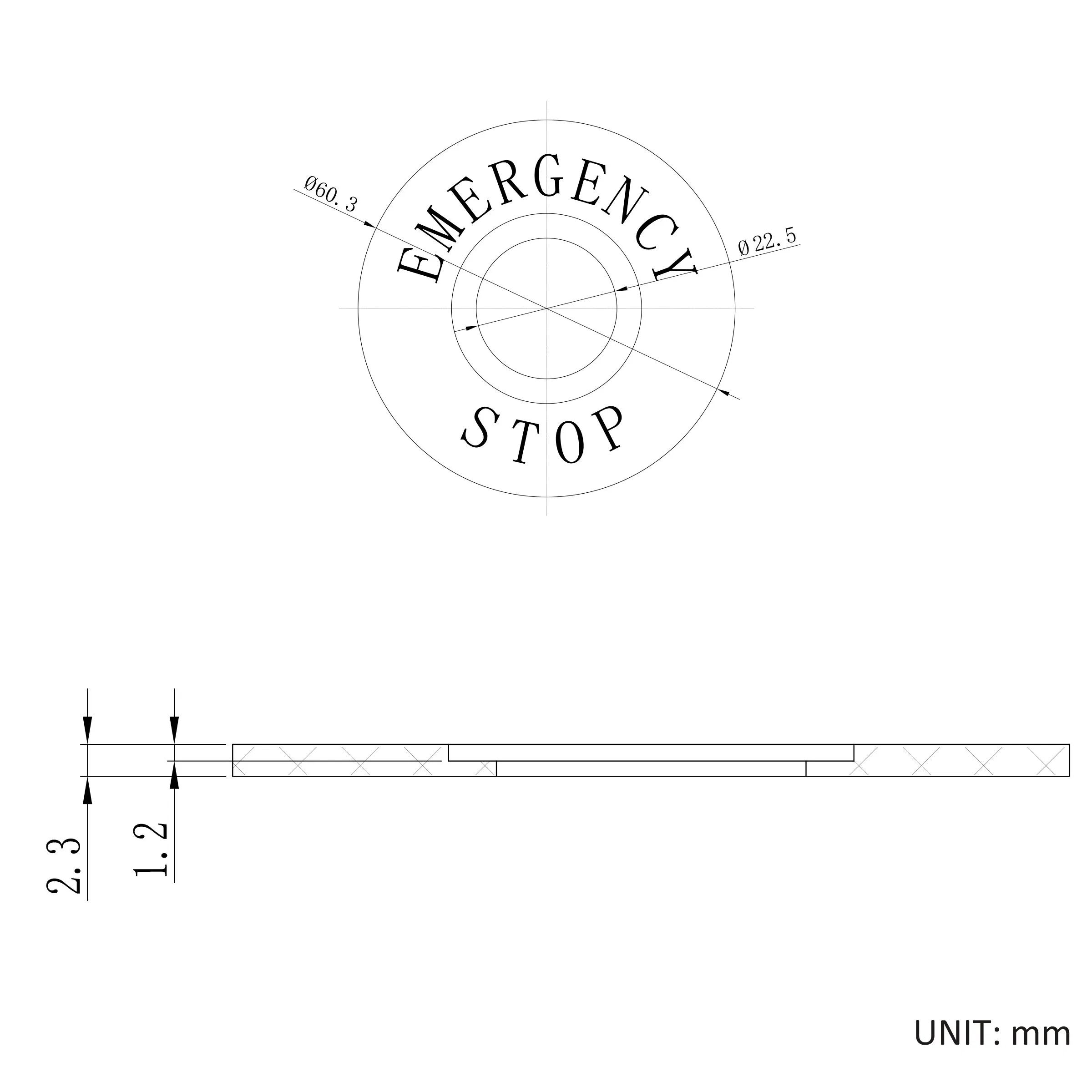 Durable Plastic 22mm Warning Ring for Emergency Stop Switch Protection and Safety