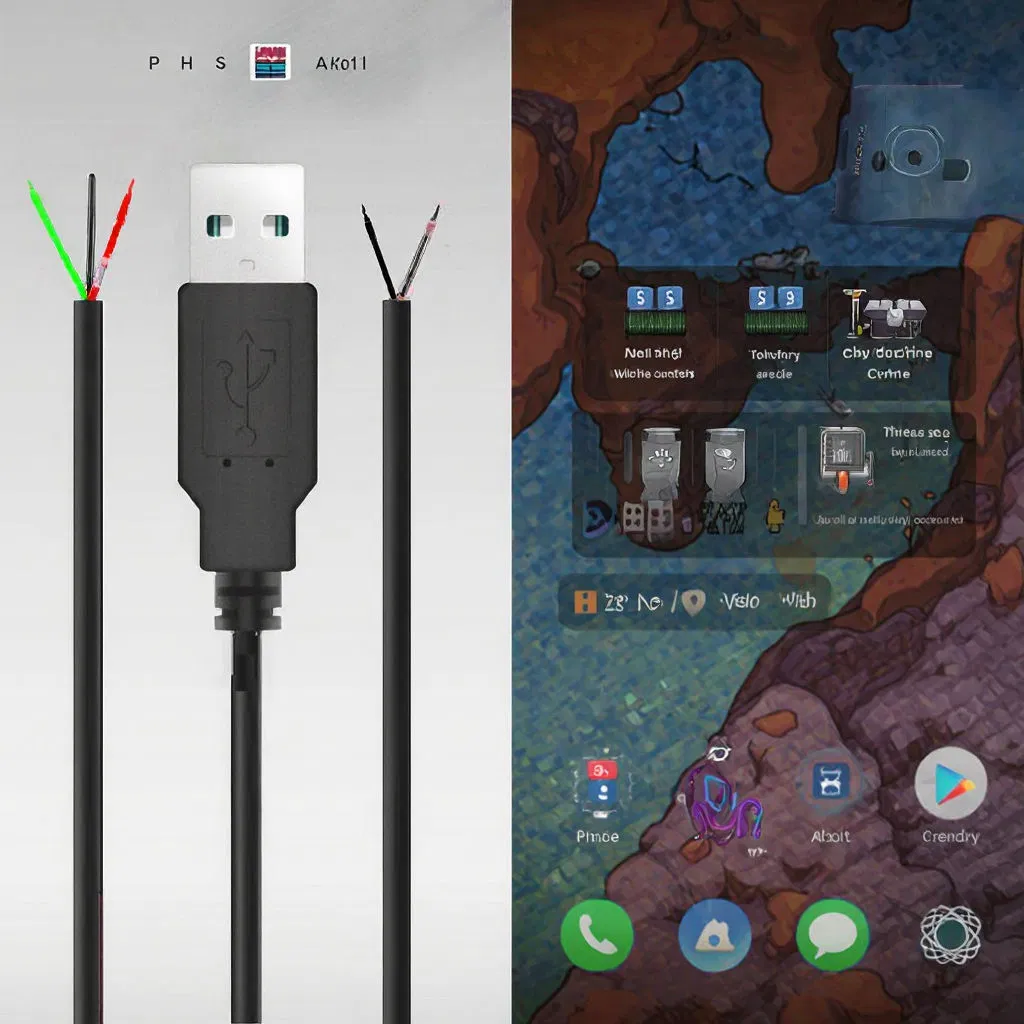 Strong Universal USB Female Male 2 Core 5A Fast Charging PVC High Speed 4 Wire Data Cable to Open Bare End