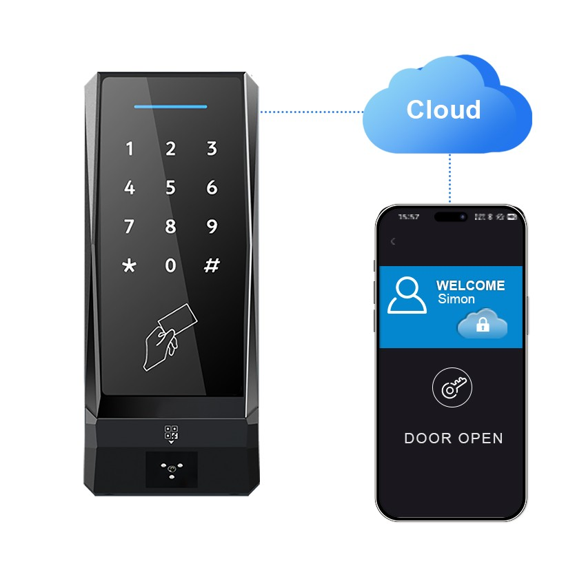 WiFi Lorawan Password Digital Touch Keypad Access Control with Vistor Qr Code RFID NFC BLE Access Control Reader