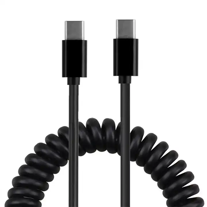 Find Similar Iconusb C to Type C Spring Coiled Fast Charging Cable Universal Retractable 140W USB-C Charger Cord Compatible Samsung Laptops
