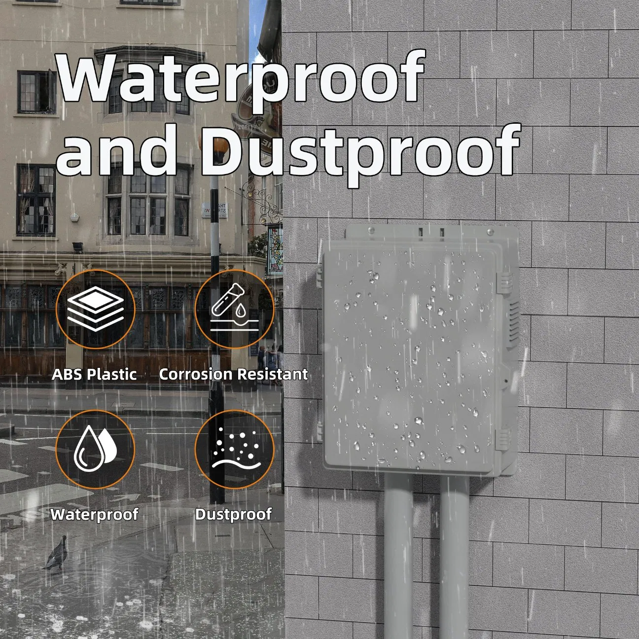 Waterproof ABS Instrument Enclosures Outdoor Electrical Junction Box Vented Control Electrical Enclosure