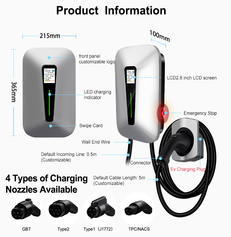 7kw/11kw22kw Type 2 AC EV Charger Wallbox for Efficient Charging