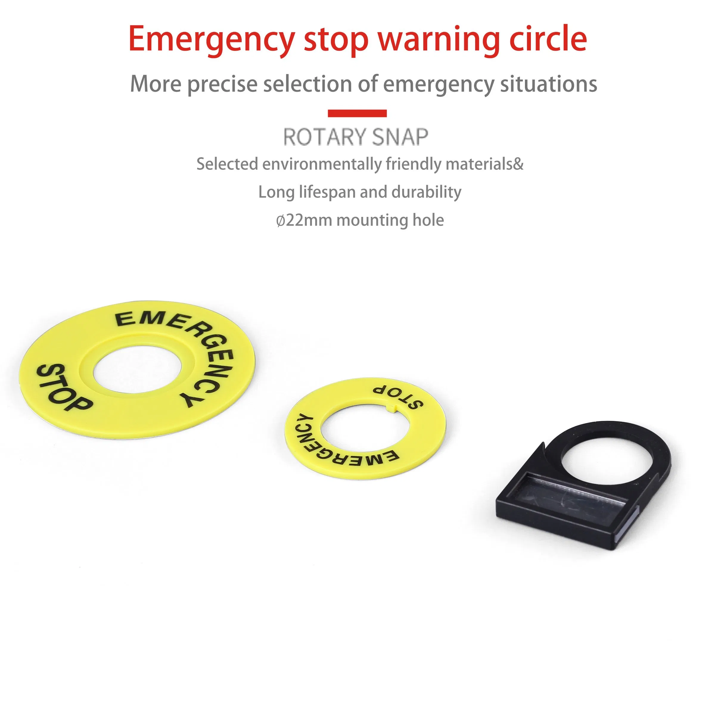 Durable Plastic 22mm Warning Ring for Emergency Stop Switch Protection and Safety