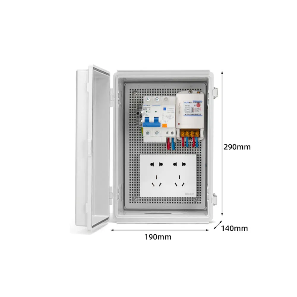 190*140*290mm Industrial Plastic Enclosure Outdoor Waterproof Dustproof Whit Circuit Breaker