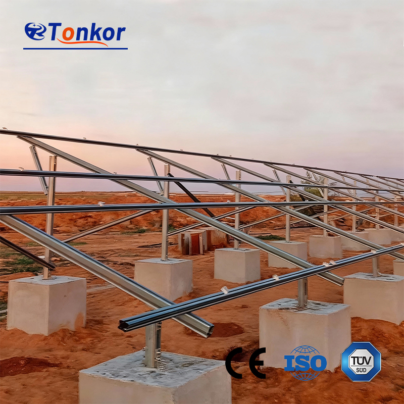 Steel Beam Solar Mount System for Concrete Pedestals