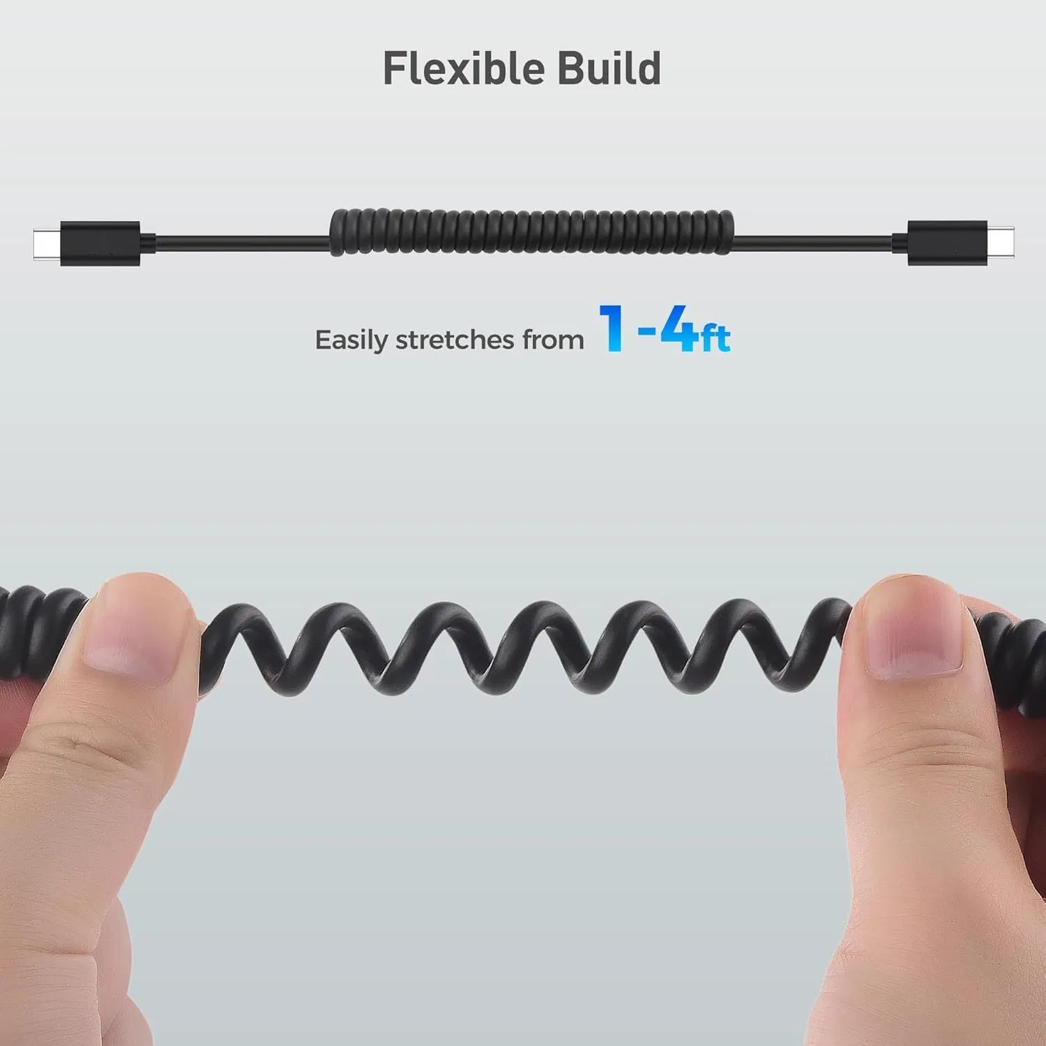 Find Similar Iconusb C to Type C Spring Coiled Fast Charging Cable Universal Retractable 140W USB-C Charger Cord Compatible Samsung Laptops