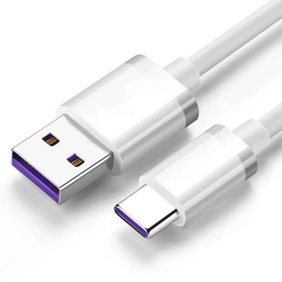White USB Type-C Universal Cable for All Type-C Devices with Fast Charging