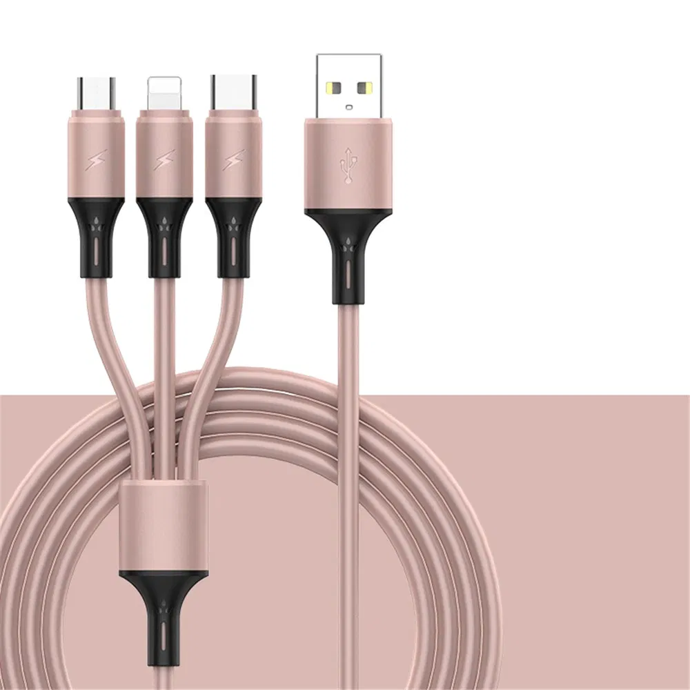 Rt-Mc62 Universal 3 in 1 Micro USB Type C iPhone Charging Cable