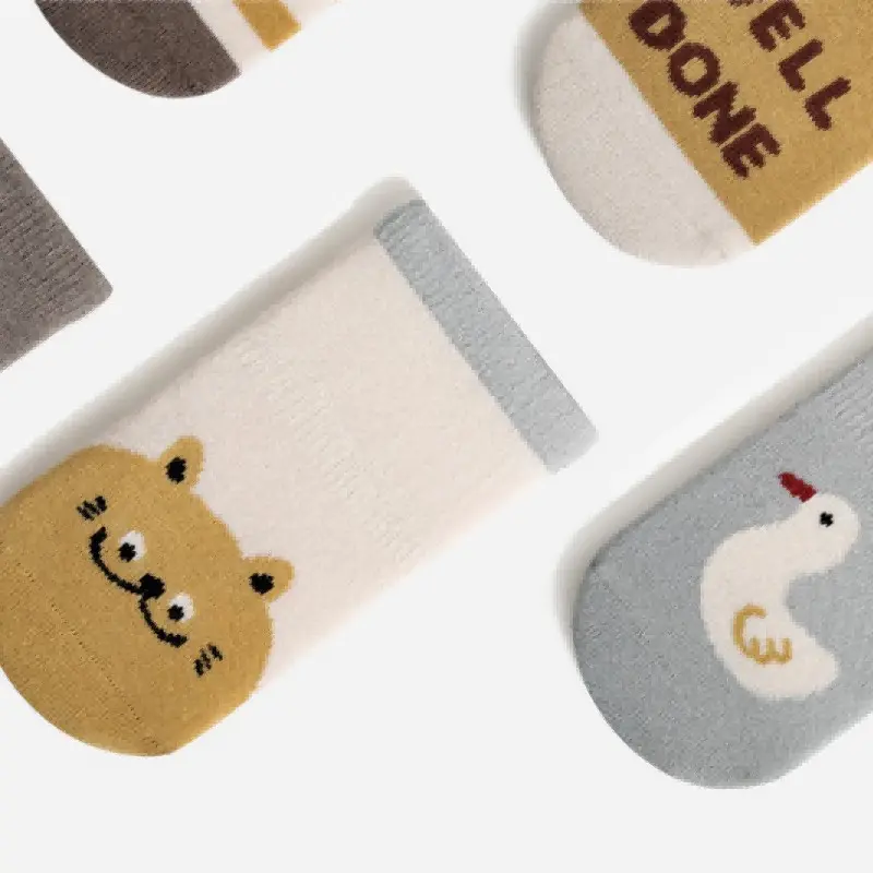 Wholesale Factory Price Baby Socks Floor Grip Mid-tube Socks with Cartoon Character for Kids in Fall Supplier, Factory